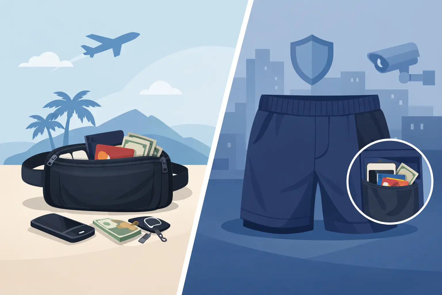Travel Pouch Versus Security Shorts Compared